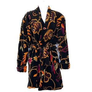 Vintage Velvet Coat Adagio By Patricia Fieldwalker Velvet Jacket M Floral Birds